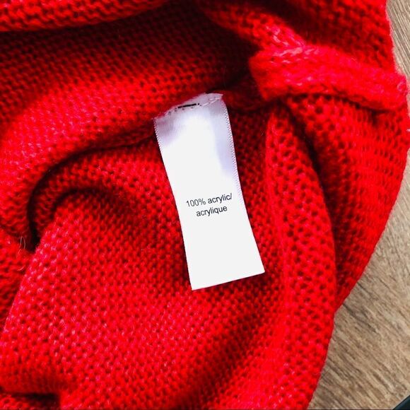 Maurices Red Patterned Oversized Sweater XS - Picture 3 of 5